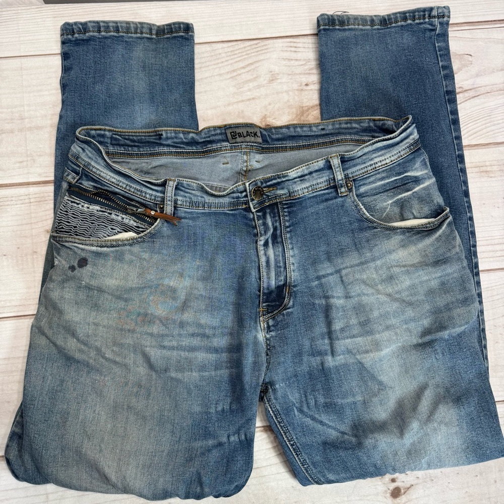 Vintage Y2K CJ Black Jeans Thrashed Destroyed Faded Ripped 90s Grunge Rebel
